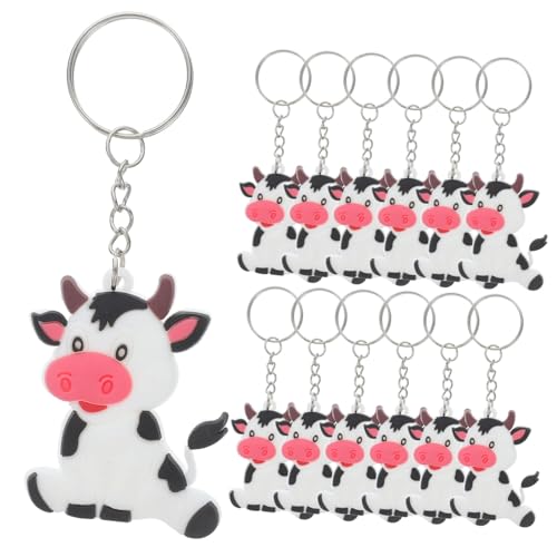 ULTECHNOVO 24 Stück Kuh Schlüsselanhänger Kuh Partygeschenke Kleintier Schlüsselanhänger Dschungel Partygeschenke Zoo Partygeschenke Dschungeltier Schlüsselanhänger Kuhanhänger Süßer von ULTECHNOVO