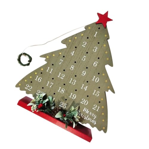 ULTECHNOVO 25 Countdown-Kalender für Süßigkeiten aus Holz Countdown -Kalender Weihnachts-Countdown-Kalender Adventskalender aus Holz Weihnachtsbaum Adventskalender hölzern von ULTECHNOVO