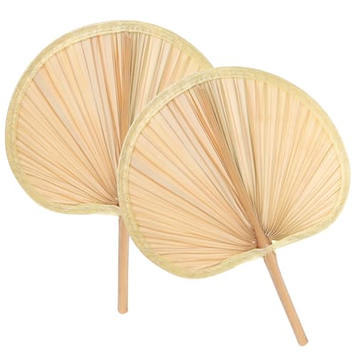 ULTECHNOVO 2Stücke Handventilator aus Bananenblättern Woven Fan für Sommerpartys Tragbar für Garten Outdoor Aktivitäten von ULTECHNOVO