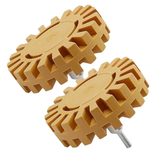 ULTECHNOVO 2Stücke Radierer Wheel für Aufkleberentfernung Gummirad für Lack und Klebereste Kompatibel mit Pneumatischen Werkzeugen für Auto und Hausrenovierungen von ULTECHNOVO