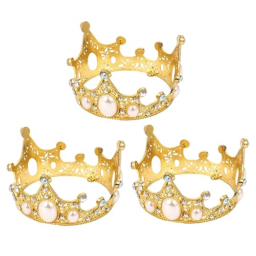 ULTECHNOVO 3 Stück Cake Topper Teiliges Set Kreative Tortendeko für Hochzeitstorten Geburtstagskrone und Braut Kopfschmuck Goldene Tiara Cake Ornament für Königliche Feiern ULTECHNOVO 3 Stück Cake Topper Teiliges Set Kreative Tortendeko für Hochzeitstorten Geburtstagskrone und Braut Kopfschmuck Goldene Tiara Cake Ornament für Königliche Feiern von ULTECHNOVO
