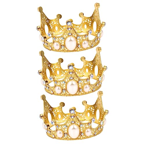 ULTECHNOVO 3 Stück Kuchenaufsätze Goldene Krone Tortendeko für Hochzeiten Partys und Festliche Anlässe Perfektes Kuchenornament für Prinzessinnen Feiern Kreative Tischdekoration von ULTECHNOVO