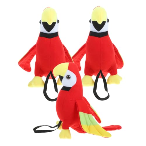 ULTECHNOVO 3 Stück Lustiges Plüsch Papagei für Piratenkostüm Zubehör für Halloween und Cosplay Simulierte Spielzeugvögel für Partys von ULTECHNOVO