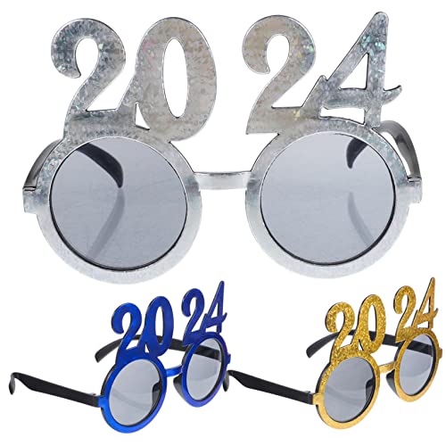 ULTECHNOVO 3 Stück Neujahrsbrillen Partybrille Auffällige Foto Requisiten Stylische Spaßbrille für Silvester Feier und Festivals ULTECHNOVO 3 Stück Neujahrsbrillen Partybrille Auffällige Foto Requisiten Stylische Spaßbrille für Silvester Feier und Festivals von ULTECHNOVO