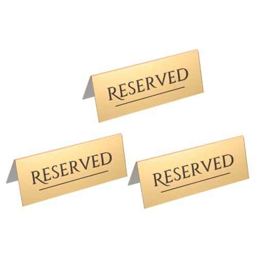 ULTECHNOVO 3 Stück Reservierte Sitzplatzkarte Hochzeitsschilder Für Die Zeremonie Restauranttischschilder Partei Reservierte Karte Reservierte Tischkarte Zeichen Für Die Hochzeit Acryl Golden von ULTECHNOVO