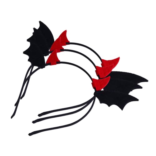 ULTECHNOVO 3 Stück Teiliges Halloween Haarreif mit Teufelshörnern und Fledermausflügeln Schwarzer Haarschmuck für Erwachsene Geeignet für Karneval Cosplay und Party ULTECHNOVO 3 Stück Teiliges Halloween Haarreif mit Teufelshörnern und Fledermausflügeln Schwarzer Haarschmuck für Erwachsene Geeignet für Karneval Cosplay und Party von ULTECHNOVO