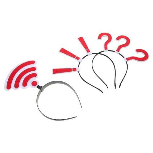 ULTECHNOVO 3 Stück Teiliges Halloween Stirnband mit Roten Signal und Fragezeichen Haarschmuck Elastische Leichte Party Haarreifen für Modisches und Lustiges Accessoire für Kostüm und Fest von ULTECHNOVO