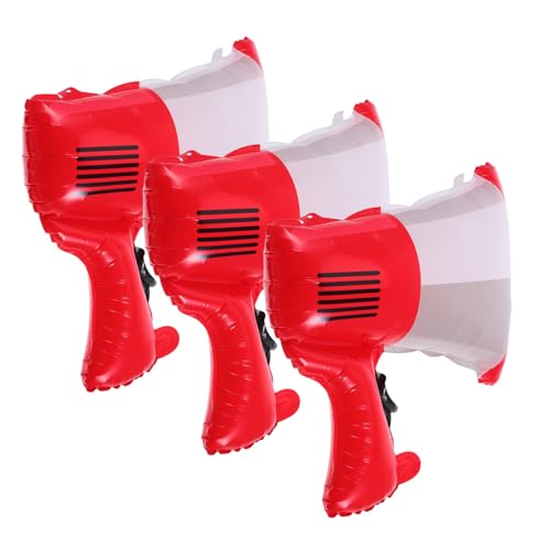ULTECHNOVO 3 Stück Trompetenballon Folien-megaphon-ballons Megaphon-ballons Für Feuerwehrauto-luftballons Feuerparty Begünstigt Luftballons Airhorn Aluminiumfolie Rot von ULTECHNOVO