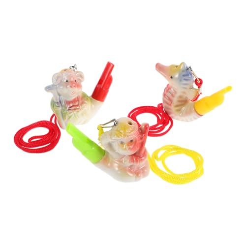 ULTECHNOVO 3 Stück Vogelpfeife Kinderpfeife Tierisches Pfeifenspielzeug Vogelrufer-zungenpfeife Bird Whistle Toy Partypfeifen Pfeife in Affenform Tierpfeife Für Keramik von ULTECHNOVO