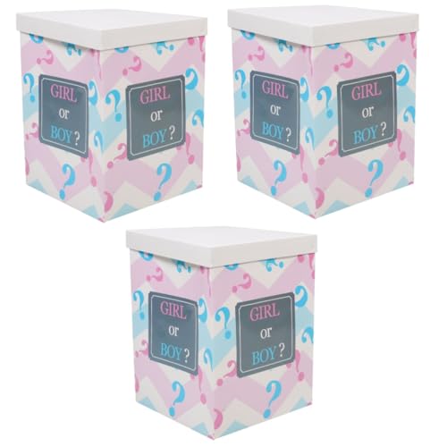 ULTECHNOVO 3 Teilige Gender Reveal Box Oh Gender Reveal Dekorationen Babyparty Dekorationen Gender Reveal Boxen Pink Its Prank Boxen Geschlechtsvorhersage Set Mädchen Babyparty von ULTECHNOVO