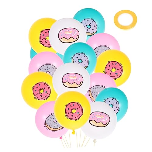 ULTECHNOVO 32 Stück Donutballons party dekoration babyparty dekoration Reusable party decorations partyzubehör Donut balloons hochzeitsdeko Donut-Ballon Donut-Luftballons Emulsion von ULTECHNOVO
