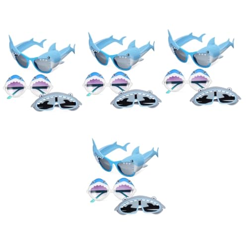 ULTECHNOVO 4 Sätze Hai-brille Geburtstag Hai- Haigläser Partybrille Kindersonnenbrille Groß Urlaubsbrille Bunt Neuheit Brille Erwachsene Albern Pvc 3 Paar * 4 von ULTECHNOVO
