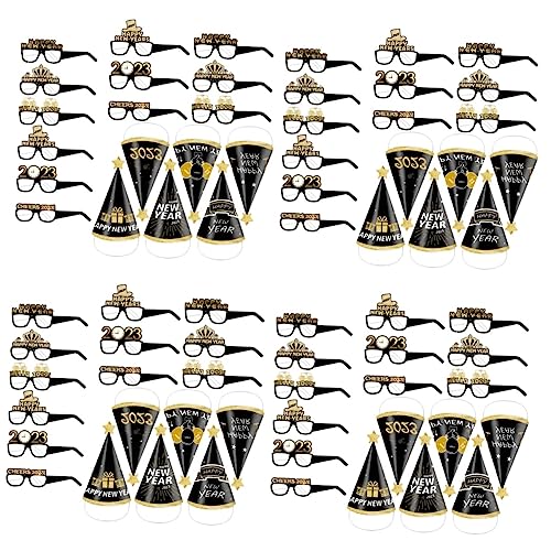 ULTECHNOVO 4 Sätze Neujahrsbrille Hut Funky Papier Gläser Retro Jahre Partyhüte Nye Partyhüte Frohes Neues Jahr Hüte Lustige Brille Silvester-party-brille 18 Stücke * 4 ULTECHNOVO 4 Sätze Neujahrsbrille Hut Funky Papier Gläser Retro Jahre Partyhüte Nye Partyhüte Frohes Neues Jahr Hüte Lustige Brille Silvester-party-brille 18 Stücke * 4 von ULTECHNOVO