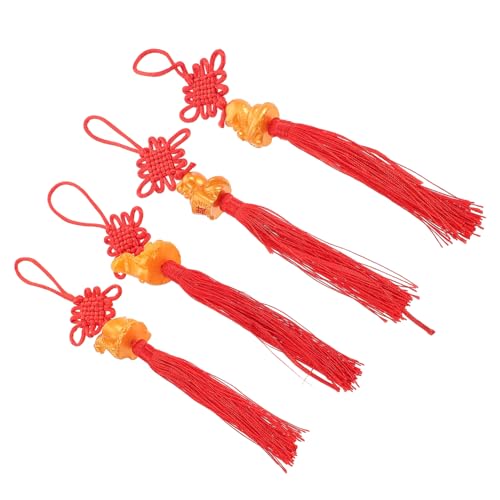 ULTECHNOVO 4 Stück Chinesisches Neujahr Hängedekoration Glücksbringer Schlange Anhänger Feng Shui Ornamente für Zuhause Auto und Feiern Rot Goldenes Design ULTECHNOVO 4 Stück Chinesisches Neujahr Hängedekoration Glücksbringer Schlange Anhänger Feng Shui Ornamente für Zuhause Auto und Feiern Rot Goldenes Design von ULTECHNOVO