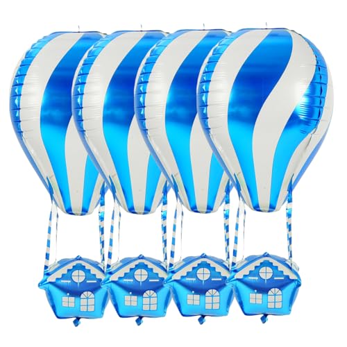 ULTECHNOVO 4 Stück Heizballon heißluftballon luftballons Ballondekorationen zum Geburtstag Partyballon Partyzubehör für Flugzeuge Aluminiumballons Ballons Geburtstagsfeier Aluminiumfolie Blue von ULTECHNOVO