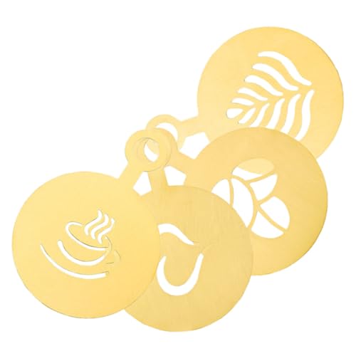 ULTECHNOVO 4 Stück Latte Art Schablonen Wiederverwendbare Kaffeeschablonen Kaffeeform Heiße Schokoladendekorationsschablone Kuchendekorationsvorlage Wiederverwendbare Latte Schablonen von ULTECHNOVO