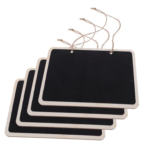 ULTECHNOVO 4 Stück Mini Kreidetafeln Doppelseitig Rechteckig Hängende Schilder für Hochzeiten Tischnummern Memo Notizen Diy Deko mit Juteseil von ULTECHNOVO