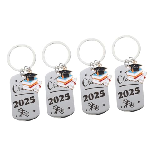 ULTECHNOVO 4 Stück Schlüsselanhänger Für Die Abschlusssaison Grad Cap Keychain Schlüsselanhänger Der Metall -abschlusskappe Grad Schlüsselanhänger Abschlussspielzeug Stahl Silver von ULTECHNOVO