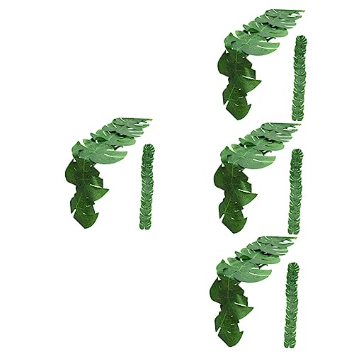 ULTECHNOVO 4 Stück Simuliertes Palmblatt Party-Tischdecken Dekorative Tischdecke Blätter Tischläufer Tischläufer für draußen Hawaii-Tischläufer Seidentuch Green ULTECHNOVO 4 Stück Simuliertes Palmblatt Party-Tischdecken Dekorative Tischdecke Blätter Tischläufer Tischläufer für draußen Hawaii-Tischläufer Seidentuch Green von ULTECHNOVO
