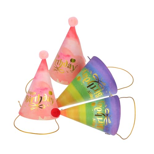 ULTECHNOVO 4 Stück Teiliges Bunte Partyhüte aus Papier Farbenfrohe Geburtstagskappen Kegelförmige Partyhüte mit Fröhlichem Design als Geburtstagsparty Deko und Festlicher Kopfschmuck ULTECHNOVO 4 Stück Teiliges Bunte Partyhüte aus Papier Farbenfrohe Geburtstagskappen Kegelförmige Partyhüte mit Fröhlichem Design als Geburtstagsparty Deko und Festlicher Kopfschmuck von ULTECHNOVO