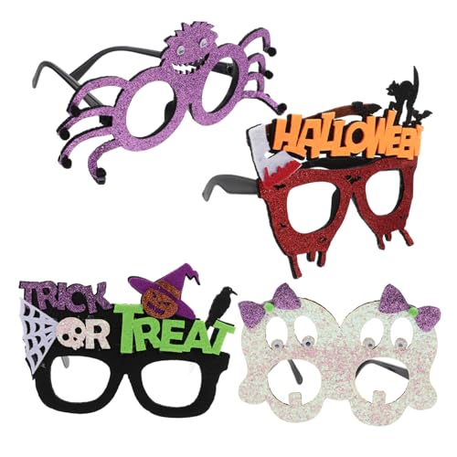 ULTECHNOVO 4 Stück Teiliges Halloween Partybrillen mit Linsenlosen Kostümbrillen Bunte Halloween Cosplay Accessoires für Karneval Festliche Brillen Deko für Party Foto Requisiten Mitgebsel ULTECHNOVO 4 Stück Teiliges Halloween Partybrillen mit Linsenlosen Kostümbrillen Bunte Halloween Cosplay Accessoires für Karneval Festliche Brillen Deko für Party Foto Requisiten Mitgebsel von ULTECHNOVO