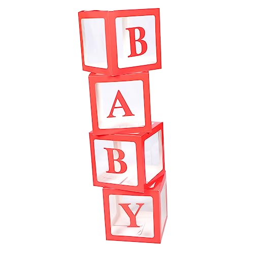 ULTECHNOVO 4 Stück Teiliges Transparente Ballonboxen für Babyparty und Gender Reveal Dekorationen Kreative Buchstabenboxen für Festliche Anlässe für Fotos und Stimmungsvolle Gestaltung von ULTECHNOVO