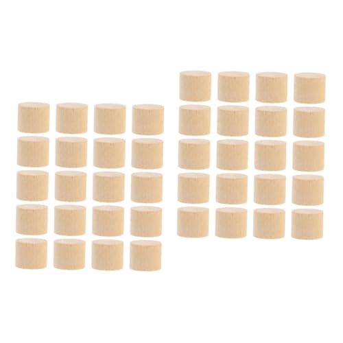ULTECHNOVO 40 Stk Block bastelmaterial Holzbausteine Holzornament holzprojekte Holzdekoration Holzblöcke zum Basteln Holzzylinder Bastelblöcke aus Holz Holzklötze zum Basteln Birke von ULTECHNOVO