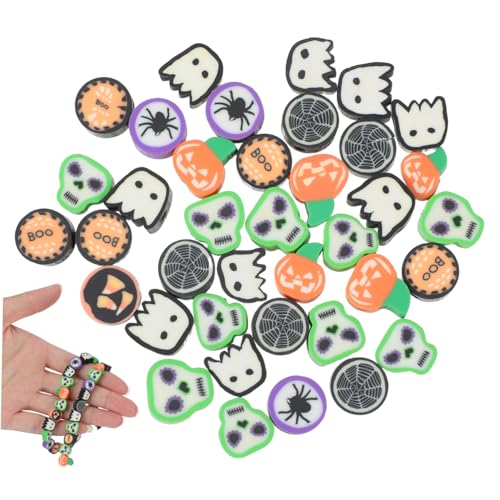 ULTECHNOVO 40 Stück Halloween Polymer Clay Perlen Zarte Spacer Perlen für Armbänder und Halsketten DIY Schmuck Zubehör mit Geist Kürbis Schädel Motiven für Handgemachte Schmuckprojekte ULTECHNOVO 40 Stück Halloween Polymer Clay Perlen Zarte Spacer Perlen für Armbänder und Halsketten DIY Schmuck Zubehör mit Geist Kürbis Schädel Motiven für Handgemachte Schmuckprojekte von ULTECHNOVO