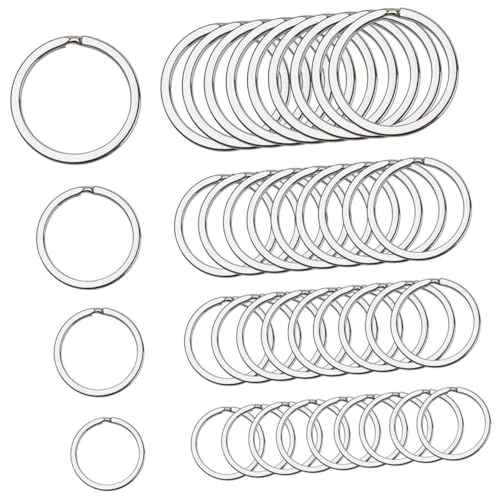 ULTECHNOVO 40 Stück Teiliges Schlüsselringe aus Runde Flache Schlüsselanhänger Ringe Robuste Split Ringe für Auto und Hausschlüssel Flexibel und Langlebig für DIY und Schlüsselorganisation von ULTECHNOVO