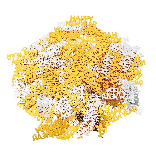 ULTECHNOVO 450 Stück Teiliges Neujahrs Konfetti Dekoratives Kunststoff Konfetti Gold und Silber Glänzende Party Streudeko für Feierlichkeiten Wiederverwendbar für Zuhause Büro und von ULTECHNOVO
