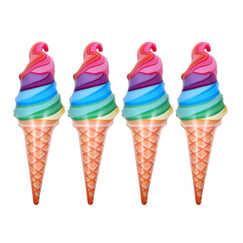 ULTECHNOVO 4Stücke Aufblasbare Eistüte aus Lustiges Eiscreme Party Requisite für Dessert Mottopartys für Geburtstagsfeiern und Festliche Dekorationen von ULTECHNOVO