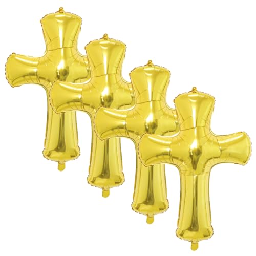 ULTECHNOVO 4Stücke Kreuzförmige Folienballons für Taufen und Ostern Aluminiumballons für Kinderpartys und Dekoration Langlebig für Fotohintergründe von ULTECHNOVO