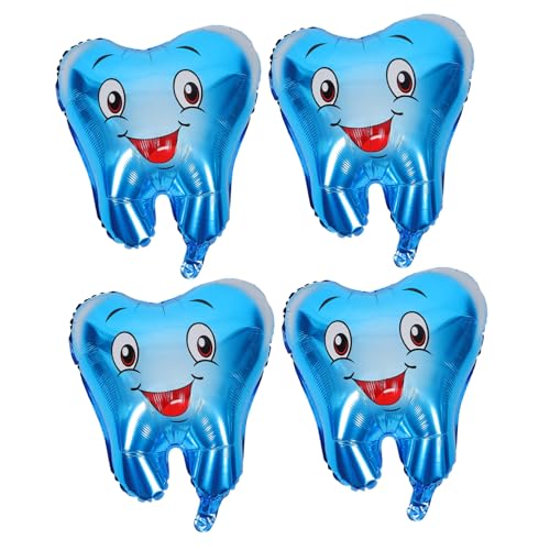ULTECHNOVO 4Stücke Zahnballons für Geburtstagsparty Lustige Aluminiumfolie Dekoration Langlebige und Sichere Ballons für Babyparty Hintergrund und Feierlichkeiten von ULTECHNOVO