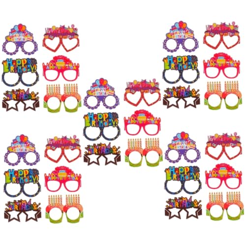 ULTECHNOVO 5 Sätze Papiergläser Party Requisiten Geburtstag Geformt Verkaufsstand Kreative Papierbrille Lustige Brille Kreative Brillen 18 Stück * 5 von ULTECHNOVO
