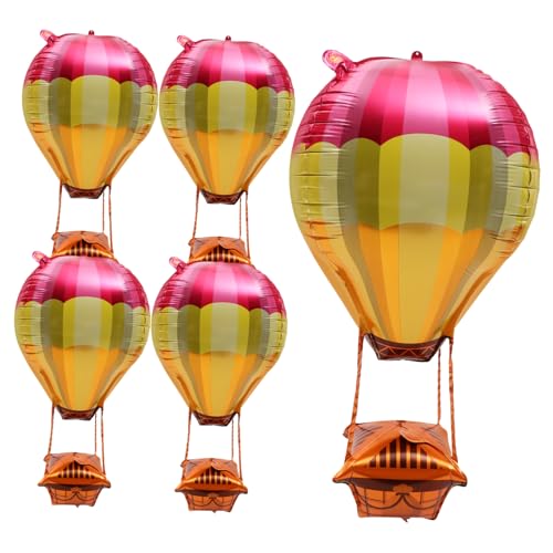 ULTECHNOVO 5 Stück 4D Aluminiumfolienballon Hochzeit Heißluftballon Dusche Ballonbogenstreifen Party-Dekorationsballons luftballons Abschlussfeier Dekorationen Partyballons von ULTECHNOVO