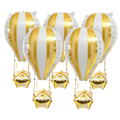 ULTECHNOVO 5 Stück Aluminiumfolien Heißluftballons Gold Party Deko für Geburtstag Shower Hochzeit Langlebige Folienballons für Festliche Anlässe ULTECHNOVO 5 Stück Aluminiumfolien Heißluftballons Gold Party Deko für Geburtstag Shower Hochzeit Langlebige Folienballons für Festliche Anlässe von ULTECHNOVO