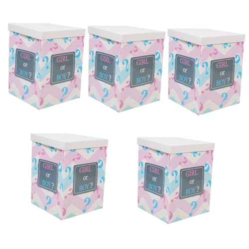 ULTECHNOVO 5 Stück Gender Revealing Box Gender Reveal Junge Oder Mädchen Gender Reveal Streich Oh Gender Reveal Boxen Mädchen Sein Geschlechtsvorhersage Set Nummer Rosa von ULTECHNOVO