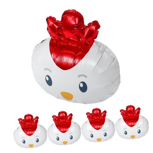 ULTECHNOVO 5 Stück Küken-ballon Aufblasbares Hühnerdekor Bauernhof Ballons Luftballons Zum Thema Bauernhof Alles Zum Geburtstag Folienballon Bauernhof-geburtstagsballons Aluminiumfolie von ULTECHNOVO