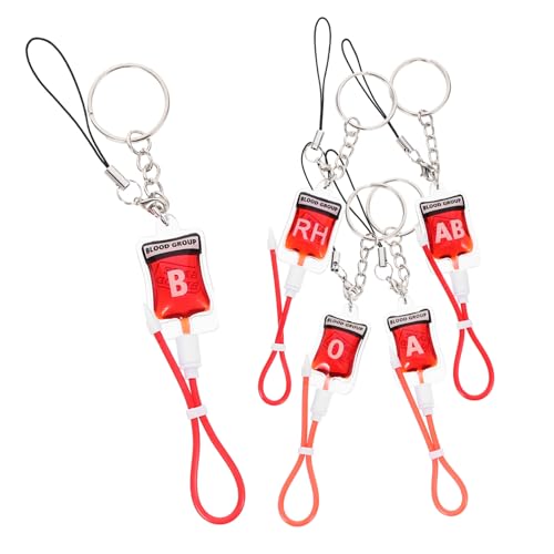ULTECHNOVO 5 Stück Teiliges Blutgruppen Schlüsselanhänger Deko für Taschen Schlüssel für Partys Festivals und Besondere Anlässe A B Ab und Rh Typen ULTECHNOVO 5 Stück Teiliges Blutgruppen Schlüsselanhänger Deko für Taschen Schlüssel für Partys Festivals und Besondere Anlässe A B Ab und Rh Typen von ULTECHNOVO