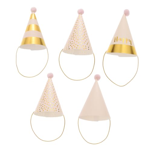 ULTECHNOVO 5 Stück Teiliges Geburtstagshut mit Glitzer Bunte DIY Partyhüte mit Flauschigen Bommel Goldene Punkte und Streifen Leichte Geburtstagskrone für Feier und Kostümparty ULTECHNOVO 5 Stück Teiliges Geburtstagshut mit Glitzer Bunte DIY Partyhüte mit Flauschigen Bommel Goldene Punkte und Streifen Leichte Geburtstagskrone für Feier und Kostümparty von ULTECHNOVO
