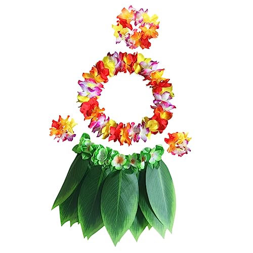 ULTECHNOVO 5 Stück Teiliges Hawaii Kostüm Set für Grüner Rock Große Blumen Halskette Stirnband Armbänder Luau Party Dekoration Tropisches Zubehör ULTECHNOVO 5 Stück Teiliges Hawaii Kostüm Set für Grüner Rock Große Blumen Halskette Stirnband Armbänder Luau Party Dekoration Tropisches Zubehör von ULTECHNOVO