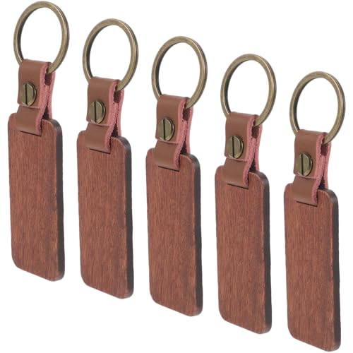 ULTECHNOVO 5 Stück Teiliges Holz Schlüsselanhänger Rohlinge zum Bemalen Gravieren DIY Schlüsselanhänger Anhänger aus Robustem Holz für Individuelle Geschenkideen von ULTECHNOVO