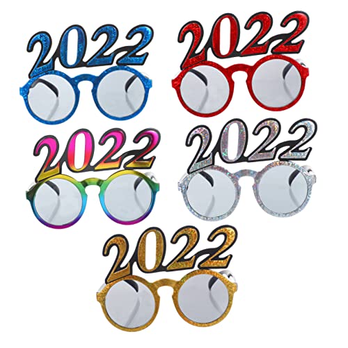 ULTECHNOVO 5 Stück Teiliges Neujahrs Partybrillen mit Glitzer Lustige Sonnenbrillen für Silvesterfeier Bunte Farbvarianten Silber Blau Gold Rot für Unvergessliche ULTECHNOVO 5 Stück Teiliges Neujahrs Partybrillen mit Glitzer Lustige Sonnenbrillen für Silvesterfeier Bunte Farbvarianten Silber Blau Gold Rot für Unvergessliche von ULTECHNOVO
