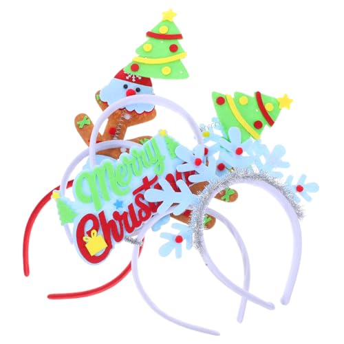 ULTECHNOVO 5 Stück Teiliges Weihnachts Haarreifen mit Leuchtenden Rentiergeweihen Schneeflocken und Weihnachtsbaum Designs Glühend im Dunkeln Leichter und Bequemer Party Kopfschmuck für von ULTECHNOVO