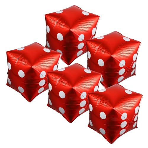 ULTECHNOVO 5 Stück Teiliges Würfel Folienballon aus Aluminium Rote Party Deko für Poker und Themenfeiern Langlebig Elegant Vielseitig für Wand Tisch Fenster und Fotohintergrund ULTECHNOVO 5 Stück Teiliges Würfel Folienballon aus Aluminium Rote Party Deko für Poker und Themenfeiern Langlebig Elegant Vielseitig für Wand Tisch Fenster und Fotohintergrund von ULTECHNOVO