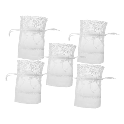 ULTECHNOVO 5 Stück Weiße Organzabeutel mit Kordelzug Faltbare Basis Stilvolle Fünfblättrige Blumenform Schmuckaufbewahrung Kleine Geschenkbeutel für Hochzeit Party Shower ULTECHNOVO 5 Stück Weiße Organzabeutel mit Kordelzug Faltbare Basis Stilvolle Fünfblättrige Blumenform Schmuckaufbewahrung Kleine Geschenkbeutel für Hochzeit Party Shower von ULTECHNOVO
