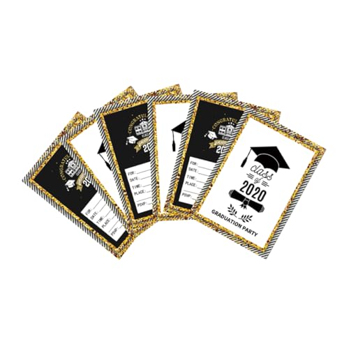 ULTECHNOVO 50 Stück Abschlusseinladungskarte goldfolie grad party einladung Abschlussgruß Partykarte ihn Einladungen LED ihr einladungskarten Abschluss-Grußkarte Party-Gruß von ULTECHNOVO