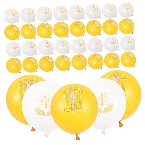 ULTECHNOVO 50 Stück Ballon Party Dekorationen Taufdekorationen Geburtstagsballons Ornament Partyballons Daisy Babyballons Bogen Latexballon Kreuz Taufballons Emulsion von ULTECHNOVO
