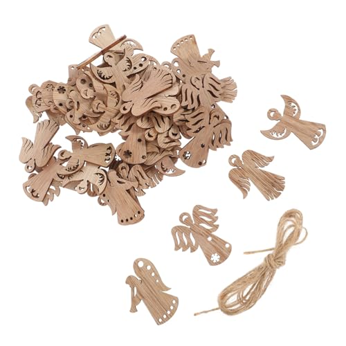 ULTECHNOVO 50 Stück Teiliges Holzengel zum Basteln Naturbelassene Holzscheiben in -form Diy-holzdekoration für Kreative Wohn Partygestaltung Bemalbar und Vielseitig Verzierbar von ULTECHNOVO