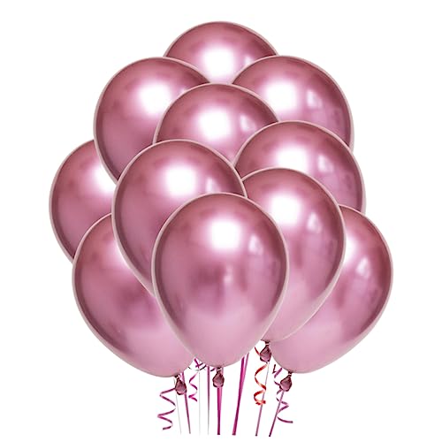 ULTECHNOVO 50Stücke Metallic Latex Luftballons Rosa Hochwertiges Partyzubehör für Festlichkeiten und Dekorationen für Hochzeiten Geburtstagsfeiern und Besondere Anlässe von ULTECHNOVO